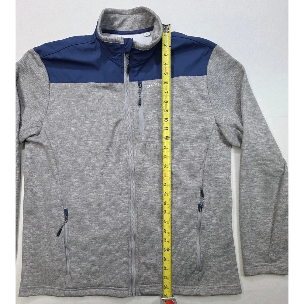 ORVIS Jacket Men's‎ L Blue Bonded Full Zip Nylon Panels Windbreaker LIMITED USE